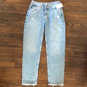 FREE PEOPLE New Blue Denim "Mom" Jeans in Acadia